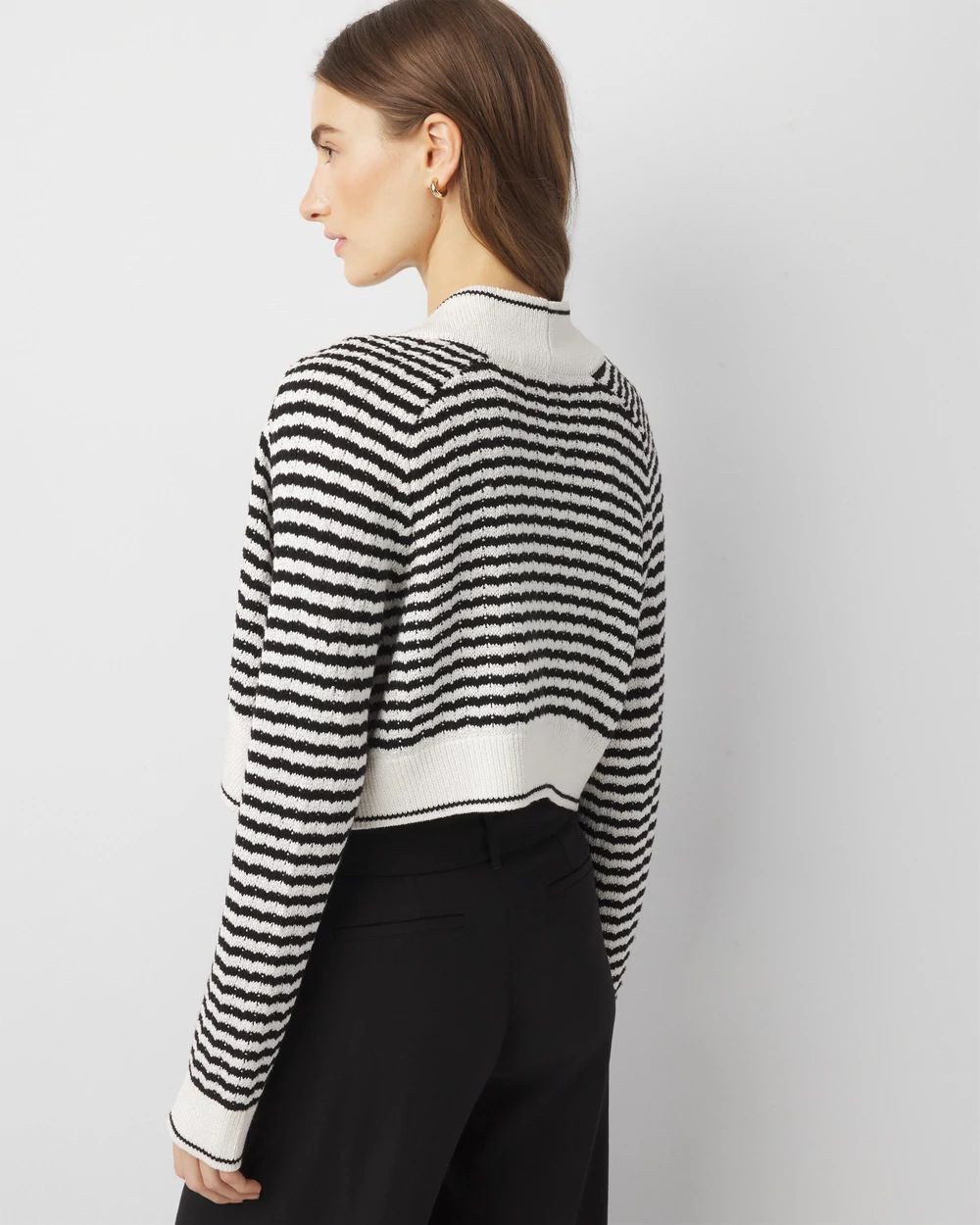 トップス sheller back ribbon stripe knit tops Sheridan Cropped Striped Sweater • Shop American Threads Women's